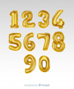 GLOBO METÁLICO D/NUMERAL DORADO 75CM 1UND