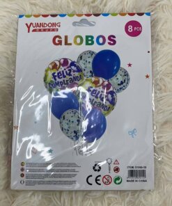 GLOBOS AZULES CUMPLEAÑOS 1UND (8PCS)