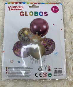 GLOBOS ROJOS Y DORADOS 1UND (7PCS)