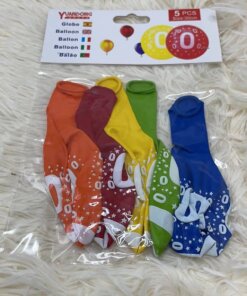 GLOBOS CON NÚMEROS #0 1UND (5PCS)