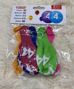 GLOBOS CON NÚMEROS #4 1UND (5PCS)