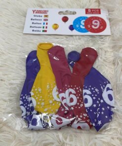 GLOBOS CON NÚMEROS #9 1UND (5PCS)