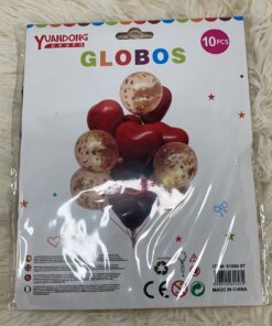 GLOBOS COLOR ROJOS CON CONFETI 1UND (10PCS)