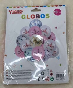 GLBOS DISEÑO UNICORNIO CON CONFETI 1UND (15PCS)