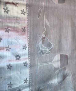 MANTEL EN ROLLO DE COPA Y FLOR PLATEADO 1.37*20M