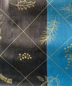 MANTEL EN ROLLO DE HOJAS AZUL OSCURO 1.37*20M
