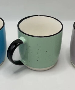 JARRA CERÁMICA CON COLORES Y PUNTITOS NEGROS 1UND