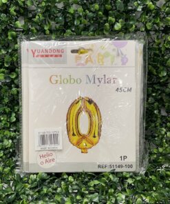 GLOBO METÁLICO DORADO #0 45CM 1UND