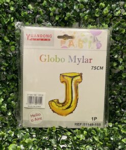 GLOBO METÁLICO DORADO LETRA J 75CM 1UND