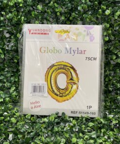 GLOBO METÁLICO DORADO LETRA O 75CM 1UND
