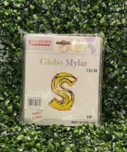 GLOBO METÁLICO DORADO LETRA S 75CM 1UND