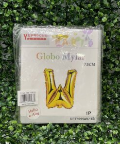 GLOBO METÁLICO DORADO LETRA W 75CM 1UND