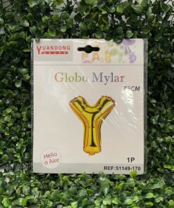 GLOBO METÁLICO DORADO LETRA Y 75CM 1UND