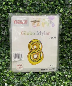GLOBO METÁLICO DORADO #8 75CM 1UND