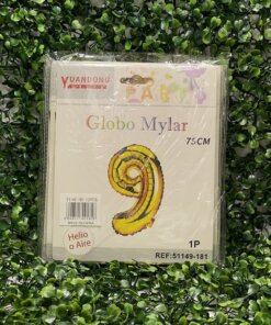 GLOBO METÁLICO DORADO #9 75CM 1UND