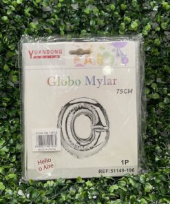 GLOBO METÁLICO PLATEADO LETRA O 75CM 1UND