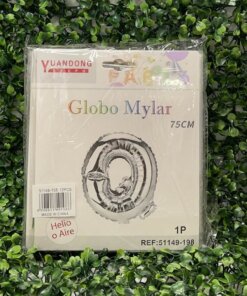 GLOBO METÁLICO PLATEADO LETRA Q 75CM 1UND