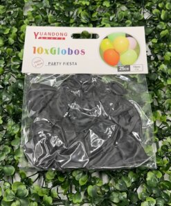 GLOBO MACARON NEGRO 25CM 1UND (10PCS)