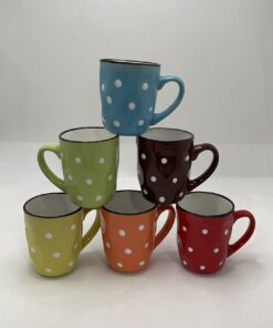 JARRA CERÁMICA CON PUNTOS COLORES 1UND