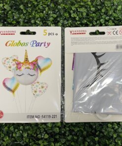 SET DE GLOBOS METÁLICOS PARA FIESTA DE UNICORNIO 1UND (5PCS)