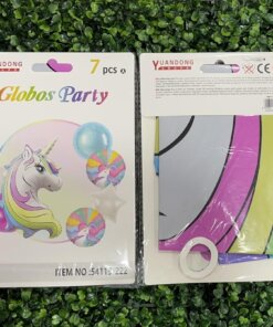 SET DE GLOBOS METÁLICOS PARA FIESTA DE UNICORNIO 1UND (7PCS)