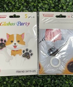 SET DE GLOBOS METÁLICOS PARA FIESTA DE PERRITO 1UND (5PCS)