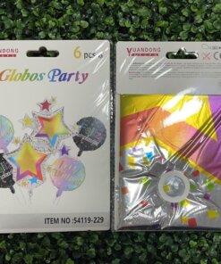 SET DE GLOBOS METÁLICOS PARA FIESTA DE ESTRELLA COLORES 1UND (6PCS)