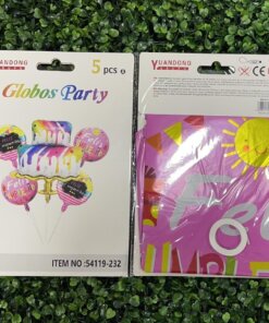 SET DE GLOBOS METÁLICOS PARA FIESTA DE QUEQUITO 1UND (5PCS)