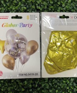 SET DE GLOBOS PARA FIESTA DE ESTRELLA AMARILLO 1UND (8PCS)
