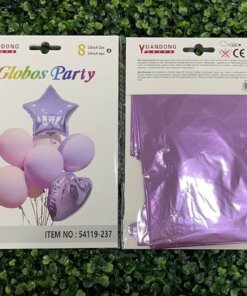 SET DE GLOBOS METÁLICOS PARA FIESTA DE ESTRELLA MORADO 1UND (8PCS)