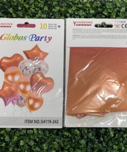 SET DE GLOBOS METÁLICOS PARA FIESTA DE ESTRELLA ANARANJADA 1UND (10PCS)