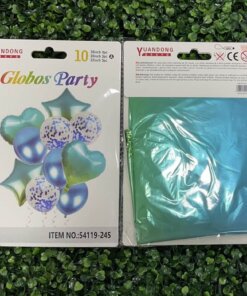 SET DE GLOBOS METÁLICOS PARA FIESTA DE ESTRELLA VERDE AZULRADO 1UND (10PCS)