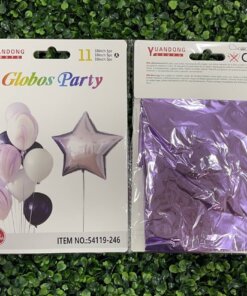 SET DE GLOBOS PARA FIESTA DE ESTRELLA MORADA 1UND (11PCS)