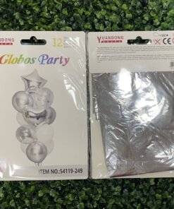 SET DE GLOBOS PARA FIESTA DE ESTRELLA PLATEADA 1UND (12PCS)