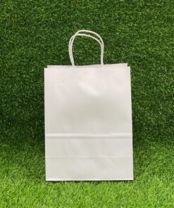 BOLSA DE REGALO MEDIANA BLANCA PAPEL 27X21X10CM 1UND