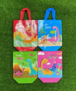 BOLSA ECOLÓGICA PLÁSTICA DE DINOSAURIO 29X27X12CM 1UND