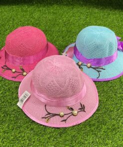 SOMBRERO DE MUJER CON DISEÑO PERLA Y LAZO 1UND