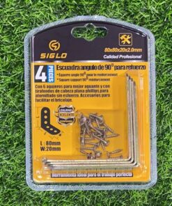 ESCUADRA ÁNGULO DE 90 80X80X20X2.0MM 1UND