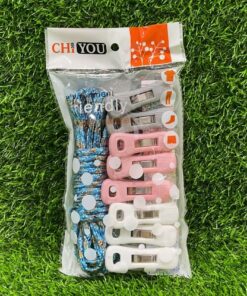 SET DE PRENSAS PARA ROPA CON MECATE 1UND (9PCS)