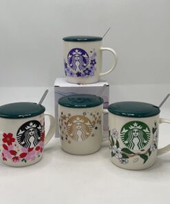 JARRA CERÁMICA DE STARBUCK CON TAPA Y CUCHARA 1UND