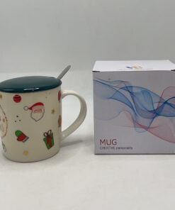 JARRA CERÁMICA DE NAVIDEÑO CON TAPA Y CUCHARA 1UND