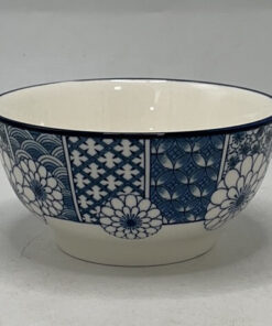 TAZA CERÁMICA DE FLOR AZUL 4.5" 1UND