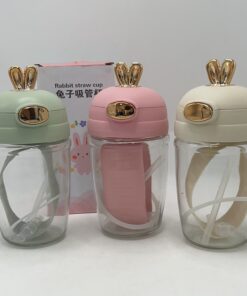 BOTELLA DE AGUA DE VIDRIO DISEÑO CONEJO 1UND