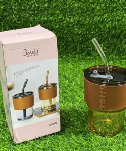 VASO CON PAJILLA VIDRIO DE DORADO CON PROTECTOR 1UND