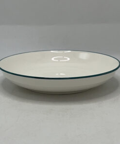 PLATO CERÁMICA BLANCO CON BORTE AZUL OSCURO 7" 1UND