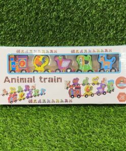 ROMPECABEZA MADERA DE TREN Y ANIMALES 1UND
