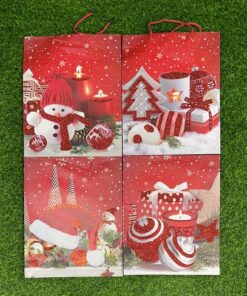 BOLSA DE REGALO NAVIDEÑA 26X32X10CM 1UND