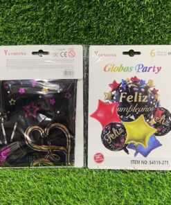 SET DE GLOBOS METÁLICO DE FELIZ CUMPLEAÑO 1UND (6PCS)