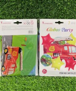 SET DE GLOBOS METÁLICO DE BOMBERO 1UND (7PCS)