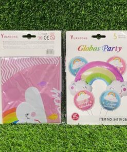 SET DE GLOBO METÁLICO DE BIRTHDAY Y ARCOIRIS 1UND (5PCS)